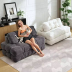 Canapé-lit pliable 3-en-1 avec oreiller, fauteuil de couchage convertible en velours côtelé pour salon, chambre, dortoir ou appartement