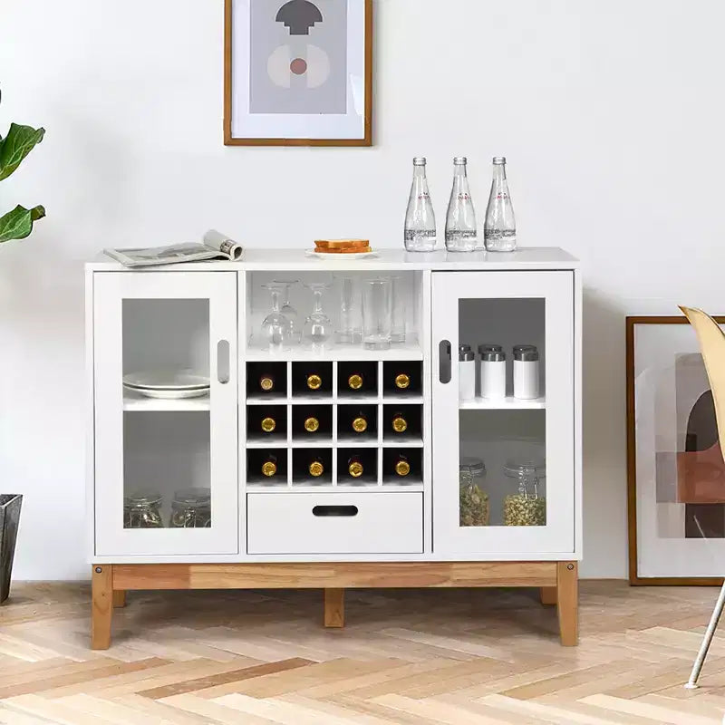 Meuble de rangement en bois avec étagère et tiroir