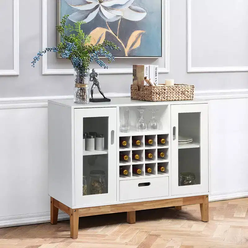 Meuble de rangement en bois avec étagère et tiroir