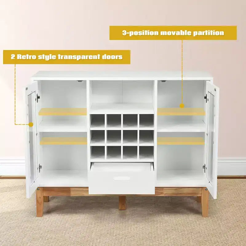 Meuble de rangement en bois avec étagère et tiroir