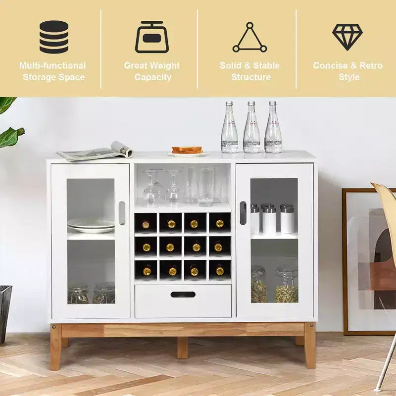Meuble de rangement en bois avec étagère et tiroir