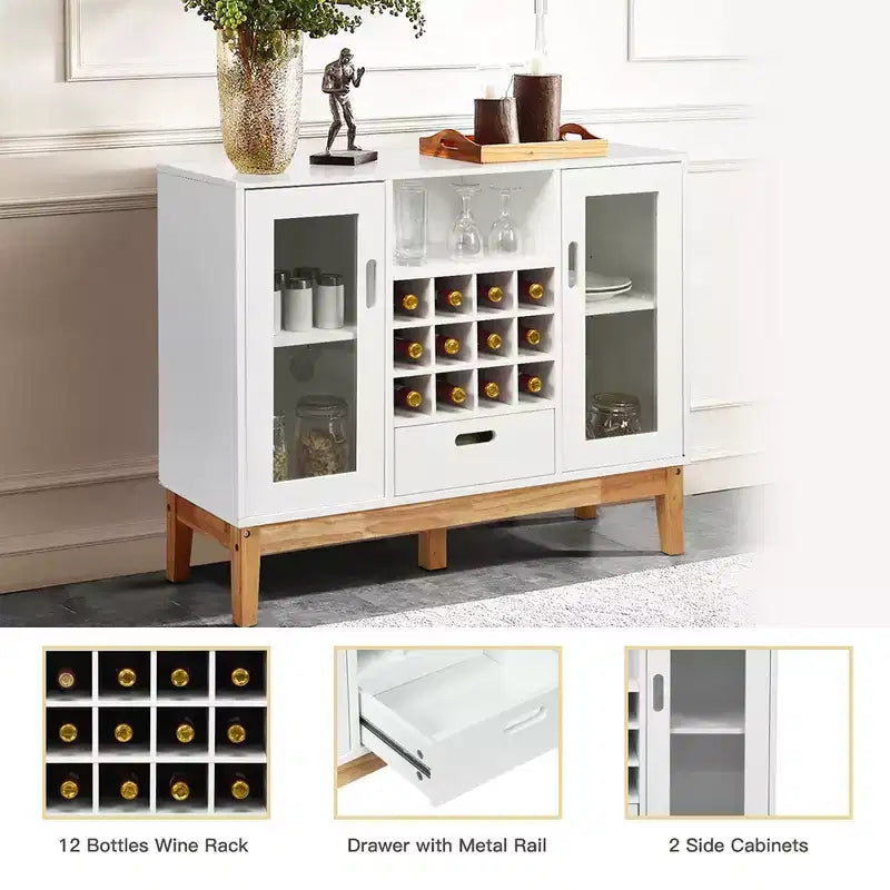 Meuble de rangement en bois avec étagère et tiroir