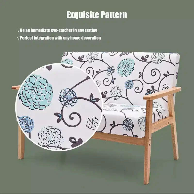 Canapé causeuse moderne en tissu rembourré 2 places avec accoudoirs en bois
