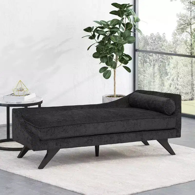 Chaise longue en tissu de style milieu de siècle