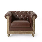 Fauteuil club capitonné Castalia Chesterfield avec clous décoratifs Midnight