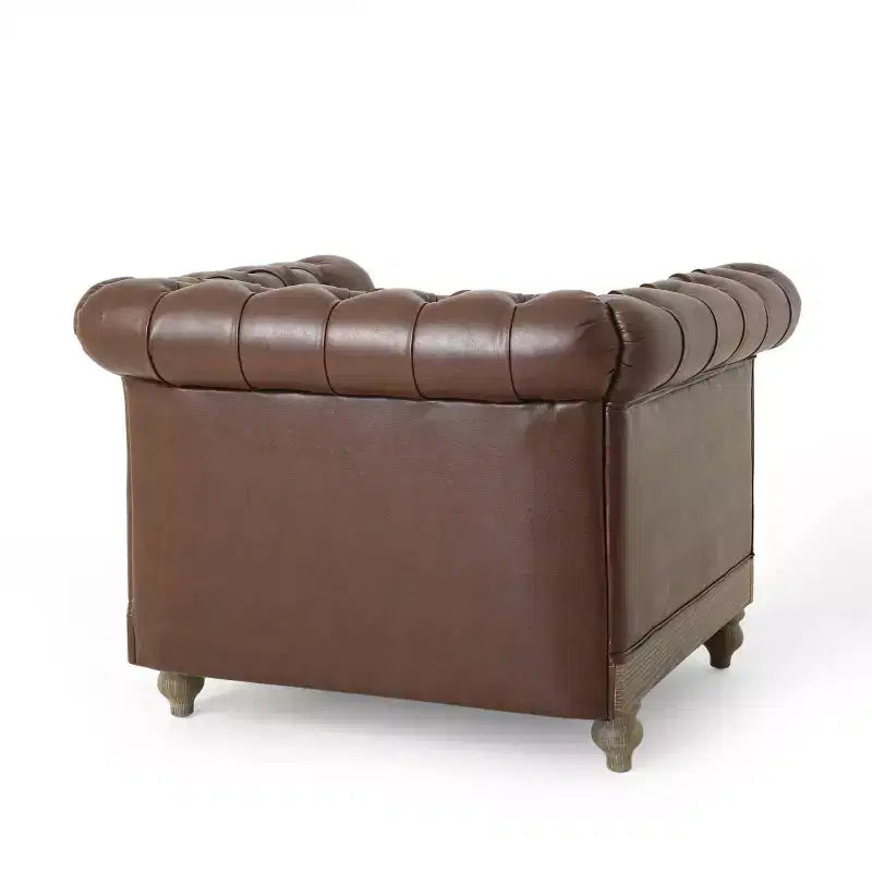 Fauteuil club capitonné Castalia Chesterfield avec clous décoratifs Midnight