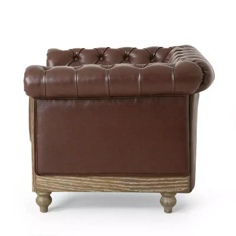 Fauteuil club capitonné Castalia Chesterfield avec clous décoratifs Midnight