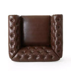 Fauteuil club capitonné Castalia Chesterfield avec clous décoratifs Midnight