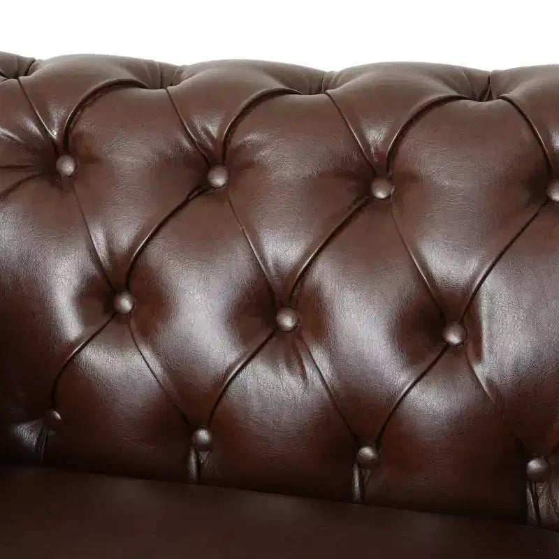 Fauteuil club capitonné Castalia Chesterfield avec clous décoratifs Midnight
