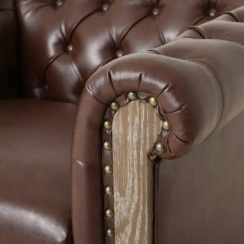 Fauteuil club capitonné Castalia Chesterfield avec clous décoratifs Midnight