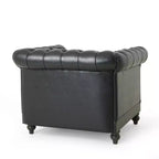 Fauteuil club capitonné Castalia Chesterfield avec clous décoratifs Midnight