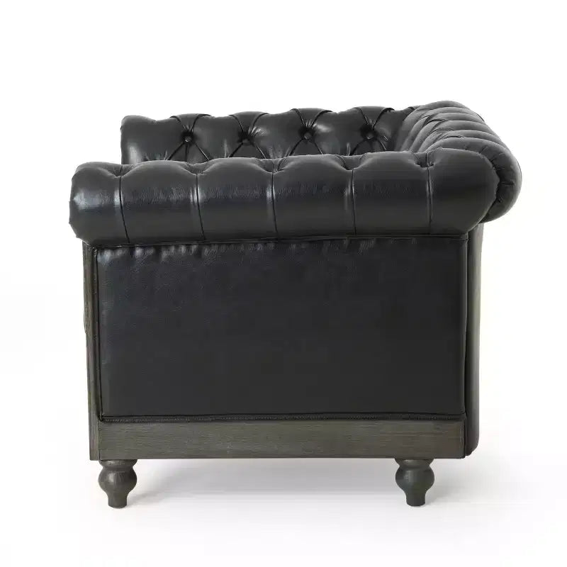 Fauteuil club capitonné Castalia Chesterfield avec clous décoratifs Midnight