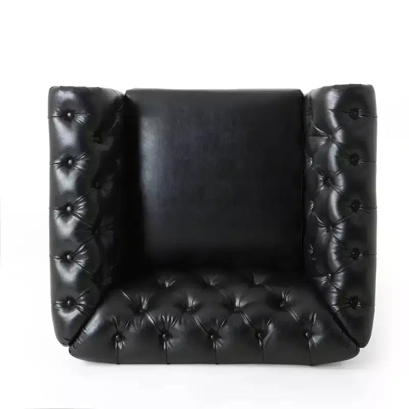 Fauteuil club capitonné Castalia Chesterfield avec clous décoratifs Midnight
