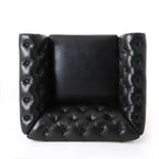 Fauteuil club capitonné Castalia Chesterfield avec clous décoratifs Midnight