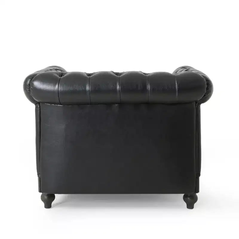 Fauteuil club capitonné Castalia Chesterfield avec clous décoratifs Midnight
