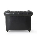 Fauteuil club capitonné Castalia Chesterfield avec clous décoratifs Midnight