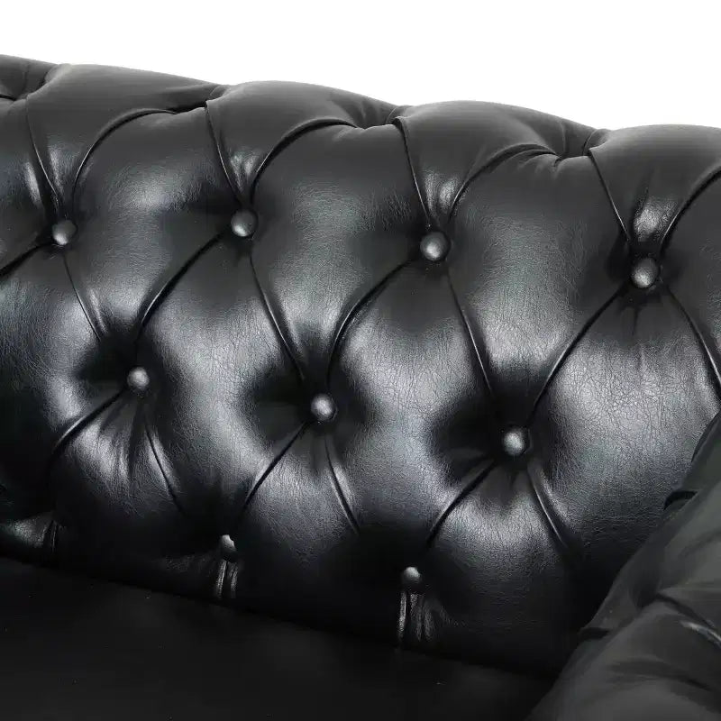 Fauteuil club capitonné Castalia Chesterfield avec clous décoratifs Midnight