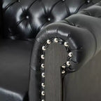 Fauteuil club capitonné Castalia Chesterfield avec clous décoratifs Midnight