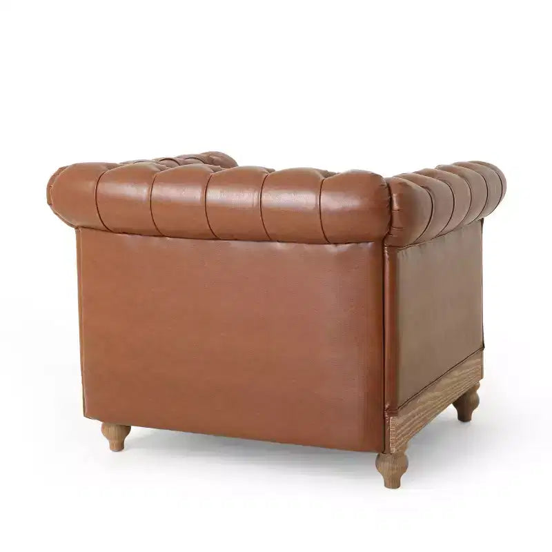 Fauteuil club capitonné Castalia Chesterfield avec clous décoratifs Midnight