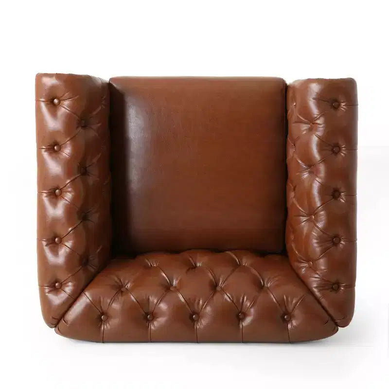 Fauteuil club capitonné Castalia Chesterfield avec clous décoratifs Midnight