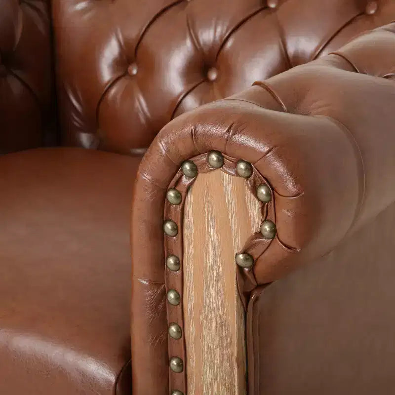 Fauteuil club capitonné Castalia Chesterfield avec clous décoratifs Midnight